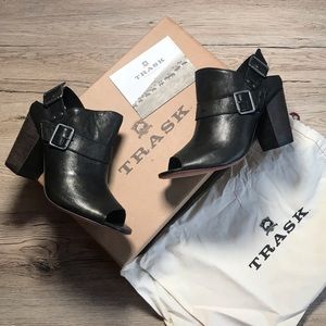 NWT Trask Miriam Buckle Strap Open Toe Booties, size 8.5